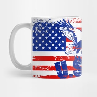 usa distressed bald eagle american flag Mug